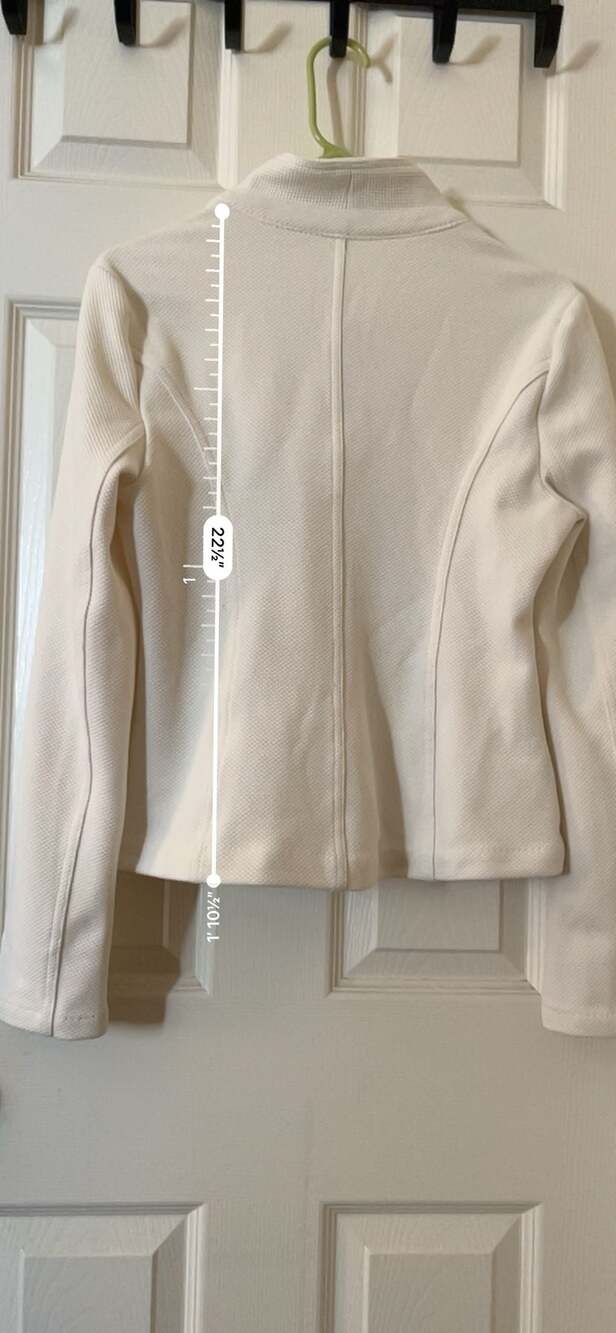 Express White Textured Knit Asymmetrical Zip Moto Jacket - Picture 5 of 9